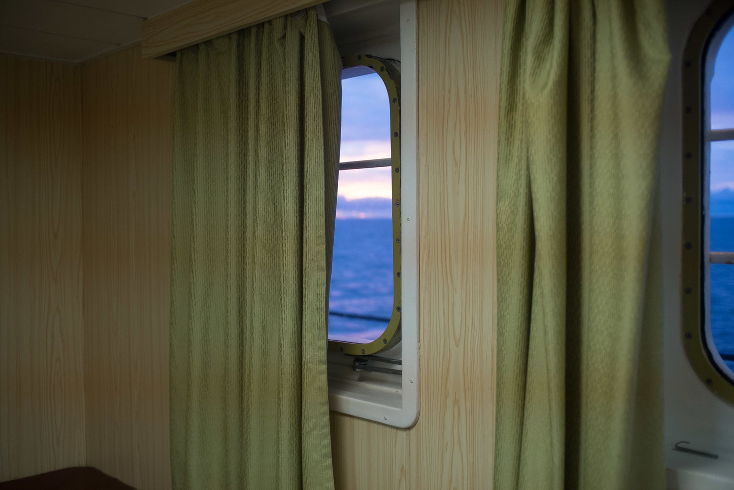 View of a sunries through the mess window